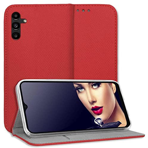 mtb more energy® Klapphülle Smart Magnet kompatibel mit Samsung Galaxy A13 5G, Galaxy A04S - rot - Bookstyle - Schutz-Tasche Hülle Wallet Case