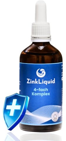 ZinkLiquid - 100ml Zink Tropfen hochdosiert. Geschmacksoptimierter Zink 4-fach Komplex mit optimaler Bioverfügbarkeit.