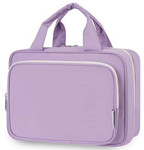 Kulturbeutel zum Aufhängen Kulturtasche Damen Waschtasche Gross Kosmetiktasche Groß Waschbeutel Kosmetik-Organizer für Damen Mädchen (Lila (Groß))