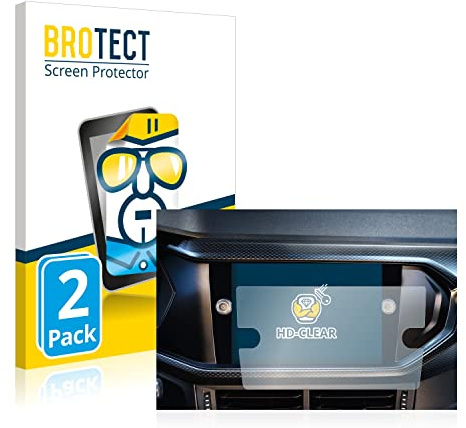 BROTECT Schutzfolie für Volkswagen T-Cross 2021 Ready 2 Discover 8 | 2 Stück Transparenter Displayschutz Made in Germany Klare Displayschutz-Folie Clear Einfache Montage Case-Friendly