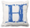 Aoihrraan 46x46cm Englisches Alphabet 4er Set Dekorativ Kissenbezug Kunst H Blau englische Buchstaben Zierkissenbezug quadratische Couchkissen Weiß Dekokissen Wohnkultur Schlafzimmer Sofa Wohnzimmer