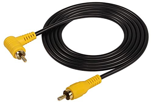 SinLoon RCA Extension Cable, 90 Degree RCA Male to Male Stereo Audio Cable, Gold-Plated Compatible with Speaker, AMP, Turntable, Receiver, Home Theater, Subwoofer (4.9 FT Male to Male)