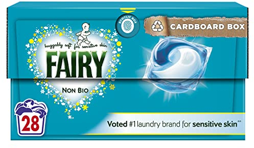 Fairy Non Bio PODS® Washing Liquid Laundry Detergent Tablets/Capsules 28 Washes, Huggably Soft For Sensitive Skin