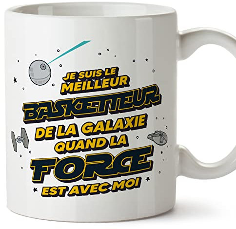 Mugffins Tasses pour BASKETTEUR - En Français - Cadeau original pour BASKETTEUR homme - Meilleur de Galaxie Quand Force Avec Moi - 11 oz / 330 ml