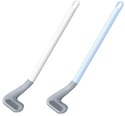 2 Sätze Toilettenbürste WC Bürste Golf-silikon-toilettenbürste mit langem Griff Bürstengarnitur Keine Toten Ecken-Toilettenbürste für das Badezimmer