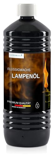 LAVABIS 1 Liter Flüssigwachs für Flüssigwachskerzen Paraffin Dauerkerze Kerze Deko Wachs Feuer Geruchsneutral hochwertige Qualität Kindersicherung