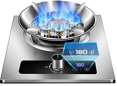Table de cuisson à gaz Cuisinière à gaz intégrée avec protection contre les pannes de flamme 33 cm en acier inoxydable LPG/NG Cuisine Cuisinière à gaz à un brûleur [Classe énergétique A] (Couleur