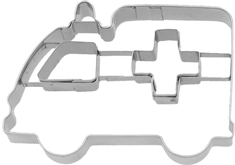 Birkmann, Ausstechform Krankenwagen, 8 cm, Edelstahl, mit Innenprägung, hochwertige Qualität, 189683