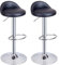 Panana Set of 2 Pub Bar Stools Armless Round Seat Height Adjust Gas Lift Swivel Home Breakfast Stool (Black)