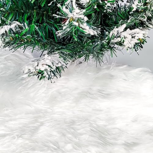 Alfombra Lujosa para Árbol de Navidad/Falda de Árbol de Navidad 150 cm Blanco