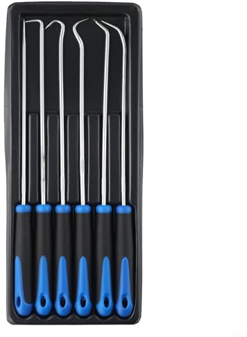 6PCS Oil Seal O-Ring Seal Remover Hook Tool Set, Duty Hook and Pick Set Pick for Car Auto O-Ring Seal Gasket Puller Remover Tool