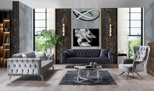 Generisch Chesterfield Sofa Diva 3-3-1 samtsofa wohnzimmersofa sofagarnitur Sofas & couches wohnlandschaft
