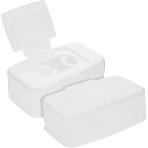 HOLIDYOYO 2pcs Refillable Wet Wipes Dispenser Box Cover Practical Tissue Holder for Home and Bathroom Storage Easy to Clean Design for Moist Wipes and Dry Tissue