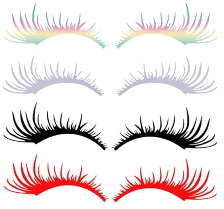 8 Stück 4 Farben PET Wimpern Autoaufkleber Auto Wimpern Für Scheinwerfer Auto Scheinwerfer Aufkleber Wasserdicht Selbstklebende Wimpern Wimpern Auto Scheinwerfer Aufkleber Auto Styling
