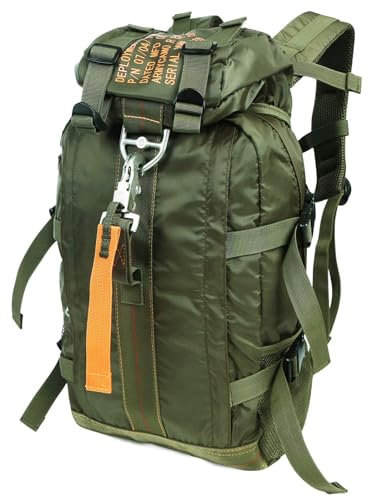 PAIWPHLI Taktischer Rucksack Flug Fallschirm Pack Groß Leicht Reiserucksack mit Molle für Outdoor, Grün , Large capacity, Taktischer Rucksack, Fallschirm, groß