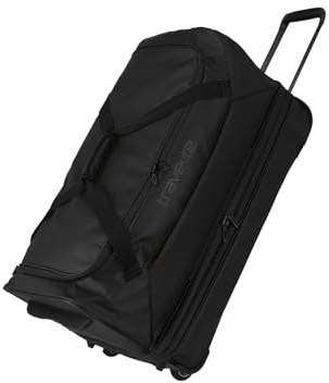 travelite Trolley Reisetasche mit Rollen aus wasserabweisendem Material, Basics Weichgepäck Rolltasche mit Dehnfalte, 70 cm, 98-119 Liter
