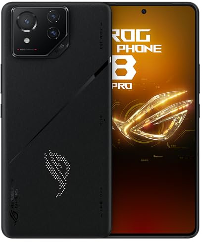 ASUS ROG Phone 8 Pro, EU Official, Phantom Black, 16GB RAM 512GB Speicherplatz, Snapdragon 8 Gen 3, 6,78 AMOLED 165Hz, 50MP Gimbal-Kamera (Generalüberholt)