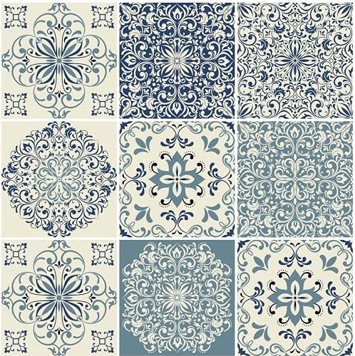 HUBDECO - Fliesenaufkleber - Küche, Badezimmer Deko - Klebefliesen - Wand Deko - Klebefolie Küche - Küchenrückwand Deko - Selbstklebende Fliesen - 9 Stk. - Bunte Mosaike - 10x10cm