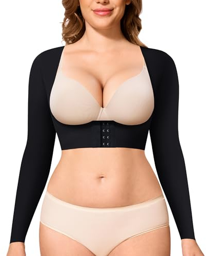 YERKOAD Armformer für Damen, schlaffe Arme nach Operationen, Kompressionsärmel, Arm-Faja, Frontverschluss, Shapewear Tops