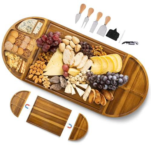 NAGAWOOD Extra Large Charcuterie Board, 30''x13'' Acacia Cheese Board Set