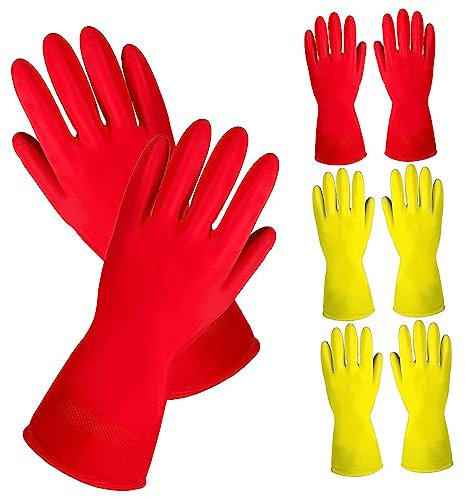 Wiederverwendbare Reinigungshandschuhe aus Gummi, 4 Paar