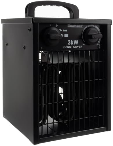 Termoventilatore elettrico 3000 W 30 m² con termostato IPX4 bagno campeggio officina garage progetti edili 24361