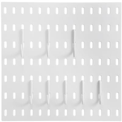 sourcing map Pegboard Combination Wall Organizer Kit Wall Mount Display Pegboard Panel Kits with 1pcs Board and 8pcs Accessories Modular Hanging for Crafts Organization Storage, White