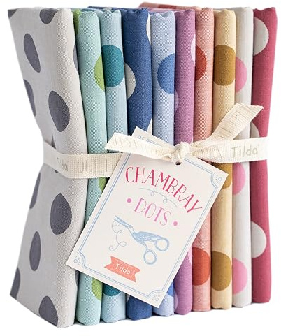 FQ BUNDLE C/BRAY DOTS - Fabric: Fat Quarters: Hometown: Chambray Dots: 50 x 55cm: Bundle of 10 - Tilda