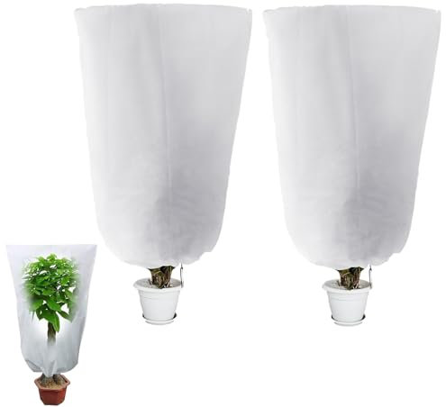 2 Pcs Horticultural Fleece, Plant Fleece Frost Protection, Frost Protection for Outdoor Plants, 120x80cm Garden Fleece Frost Protection for Plants, Garden Plant Warming Fleece Jacket ﻿