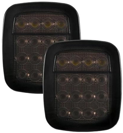 LADPZJNW Rückleuchten Satz Für Für Wrangler CJ TJ YJ Rücklicht Bremse Für Rückwärts Drehen Für Signal Licht Mit Oder Ohne Drehen Für Signal Funktion(Schwarz,Without Turn Signal)