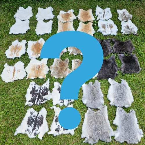 Provellus Kaninchen Felle Kaninchenfell viele Natur Farben TOP Gerbung (Farbe ist Mir egal, 10 Stück 1.Wahl)