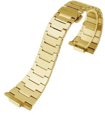 EMAIGlPO Massives Edelstahlarmband, passend for Tissot PRX 35MM/40MM-Serie, spezielle Schnittstelle, modische Uhrenarmband-Ersatzteile(Gold logo,35mm-11mm)