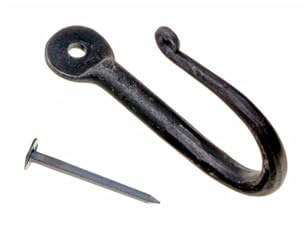 Pera Peris robuster Handgeschmiedeter Wandhaken wie im Mittelalter mit Nagel/Hängehaken/Garderobenhaken/Wandhalterung/Kleiderhaken/LARP Wikinger/Lagerleben/geschmiedet