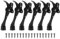 sourcing map Kickdown Door Stopper, 6Pcs 5.5inch Kick Down Door Stoppers for Bottom of Door Flip Down Door Stop Height-Adjustable Rubber Zinc Alloy, Black