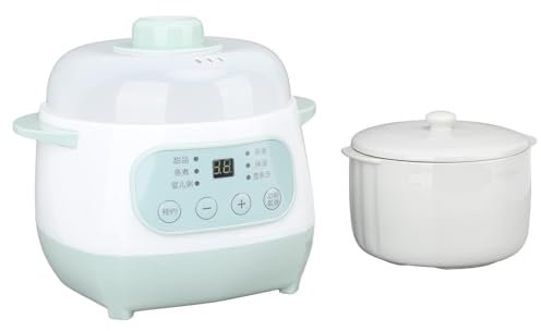 Slow Cooker, Elektrischer Slow Stew-Reiskocher mit Keramik-Innentopf, Gleichmäßig Erhitzender Lebensmitteldampfer für das Restaurant in der Küche zu Hause (EU-Stecker 220 V)