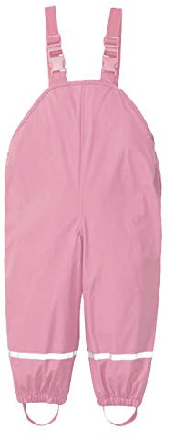 Kids Rain Trousers Waterproof Boys Dungarees Reflective Strips Adjustable Braces Girls Lightweight Overalls Mud Jumpsuit Windproof Toddler Rain Pants Breathable (13-Pink, 3-4 Years)