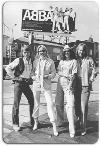 Ikonisches ABBA-Billboard-Promofoto blechschilder retro mit sprüchen vintage home deko 12x8 inch/30x20cm