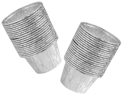 FIXOSHEE Eierkuchenform Aluminiumfolie 25 Stück Einweg Backzubehör Rund Hohe Tart Muffinform Für Dessert Und Gebäck