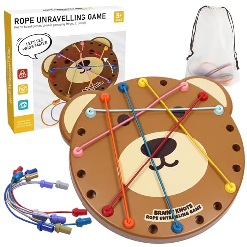 Brainy Knots Spiel, Logikspiel Seilentwirrung Brettspiel, Rope Challenge Puzzle Knobelspiel, Interactive Rope Challenge Spiel, Seil Puzzles Spiel Brettspiel für die Interaktion mit der Familie