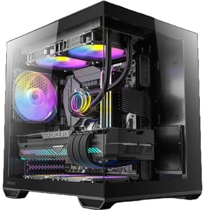 EMCA4 Computer Gaming PC Mini Panoramic Assemblato Ryzen 7 7700 - RTX 5070 12GB - SSD M.2 1TB nvme - Ram 32GB DDR5 6000Mhz - ARGB - Windows 11 - WIFI - Bluetooth - Dissipatore a liquido 240mmm ARGB
