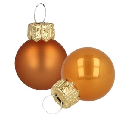 Viana Mini Weihnachtskugeln Glas Orange 2cm 44St Christbaumschmuck Deko