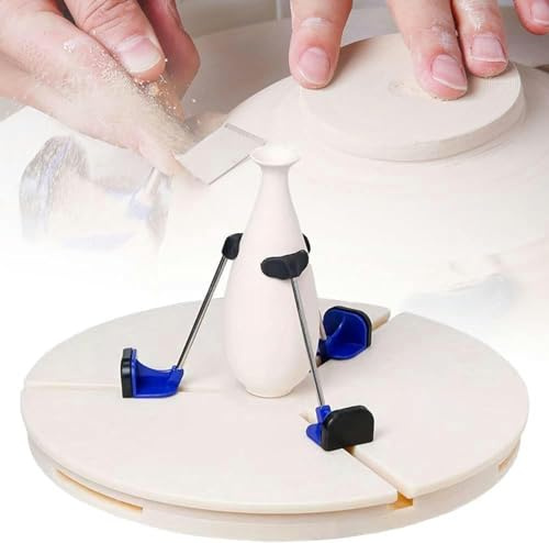 KRXSOBNV, Pottery Trimming Turntable Clamp, 15.3in Portable Wheel, for Family, School, Pottery Lovers ，Ceramic turntable