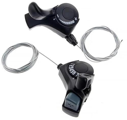 FAMEX RIDE 7+3 Speed Thumb Shifter, Black Mountain Bike Gear Set with TX-30 Lever, Transmission Accessories for Road and City Bicycles