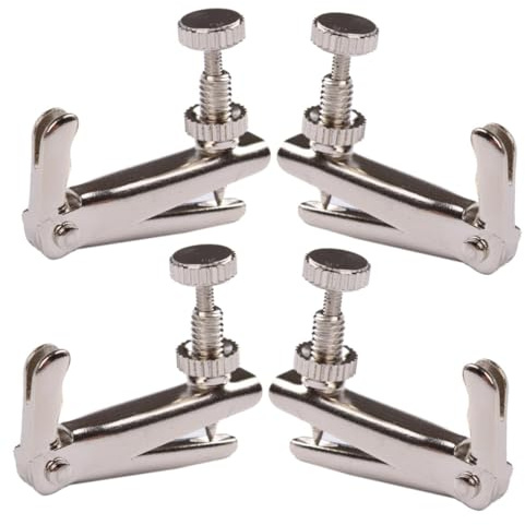 ULTECHNOVO Metallsaitenversteller Feine Stimmung Feinstimmer 4 Stück für Violine Silberfarbene mit Hoher Glanzoberfläche Einfache Montage Violine Zubehörteile
