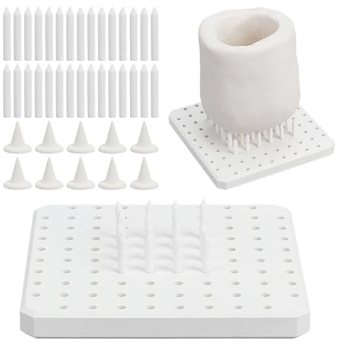 OLYCRAFT 2pcs céramique réfractaire poreux Mat avec 170pcs échasses de four clous de soutien cône poterie soutien outils réutilisables poterie résistante outil pour projets céramique amateurs