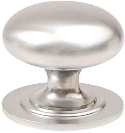 DIRECT DOOR HANDLES.® Victorian 50mm Diameter Heavy Solid Cupboard Knob with Fixing in Satin Chrome
