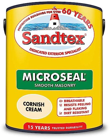 Sandtex Ultra Smooth Masonry Paint 5 Litre Stock Colours - Cornish Cream