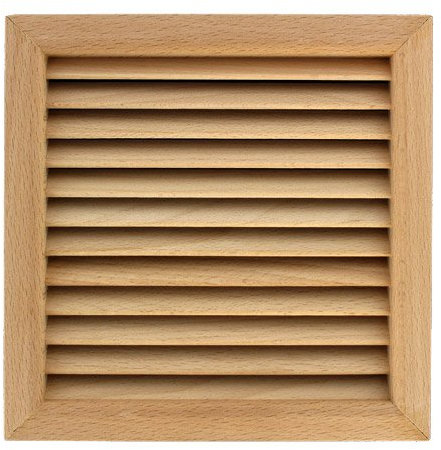 First Plast - Grille de ventilation bois - Grille carrée en bois 172x172mm, trou 160x160mm, à encastrer - Sapin