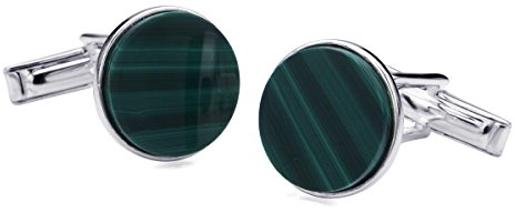 BROOKER Manschettenknöpfe Malachit Silber