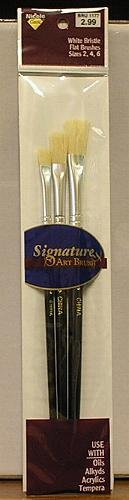 Flat White Bristle 2,4,6 Brushes (3)